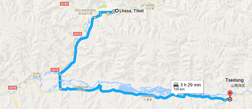 9 Days Lhasa & Tsedang & Gyantse & Shigatse Culture Tour Map