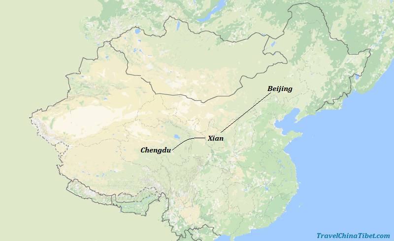 8 Days Ancient China Food Tour with Panda  Map