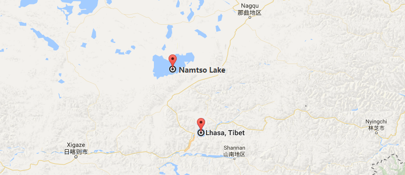 6 Days Lhasa & Namtso Lake Group Tour Map