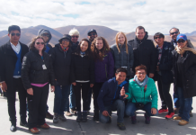 Bruce and clients at Yamdrok Lake, Tibet