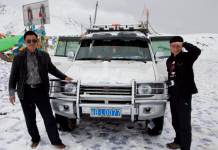 Bruce and driver at Tibet